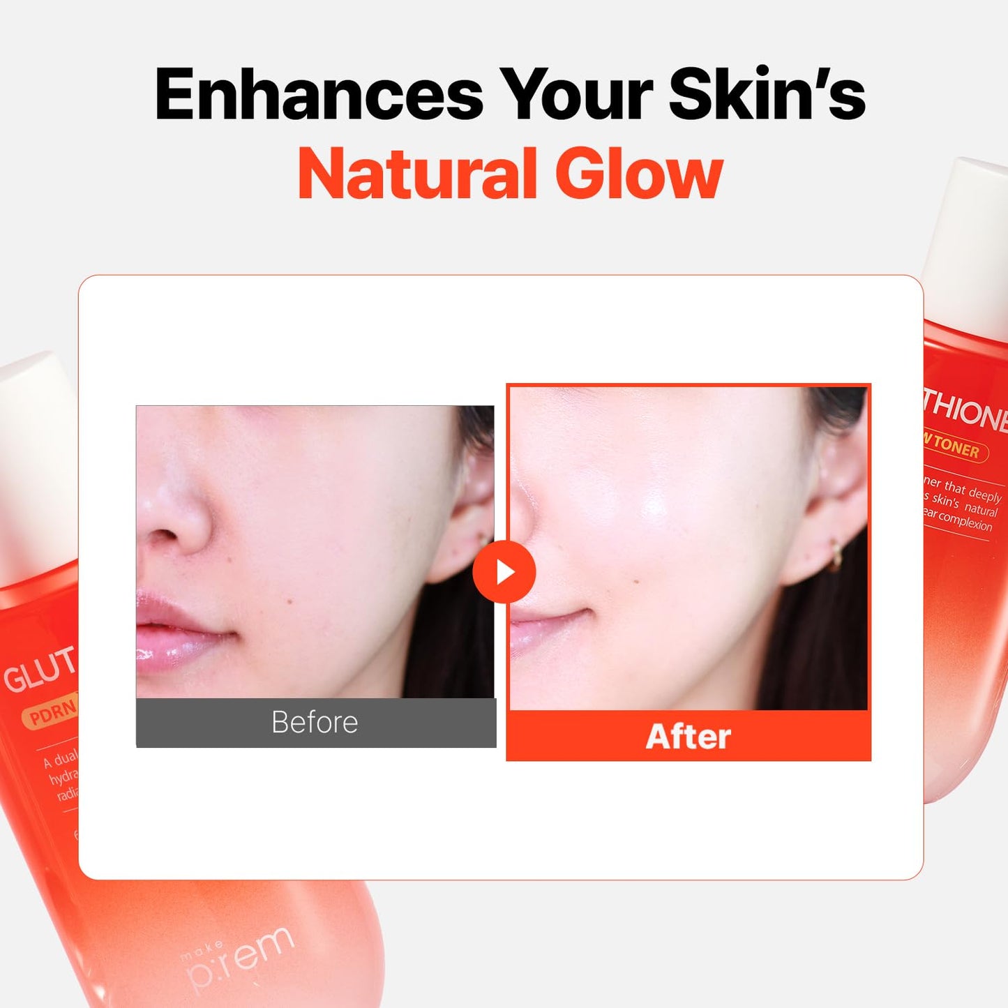 Make P:REM Glutathione PDRN Glow Toner, Antioxidant Radiance Booster with Dual Layer Moisture & Smoothing Formula for Sensitive Skin, Korean Skin Care, 6.76 fl oz, 200ml