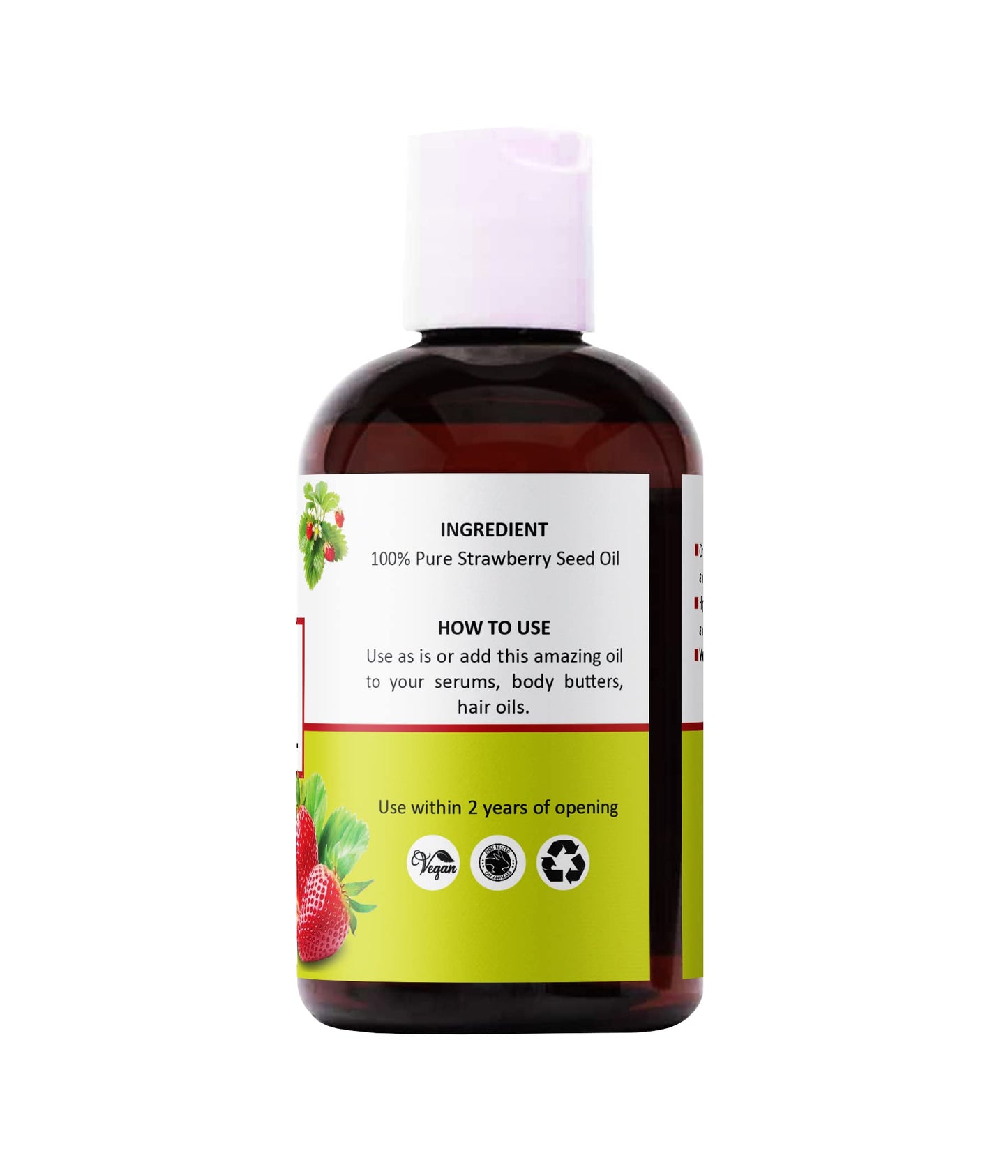 Unrefined Strawberry Seed Oil - 4 oz by Oslove | Natural and Cold Pressed | Use for Skin and Hair | Anti-Aging and Softening for Skin