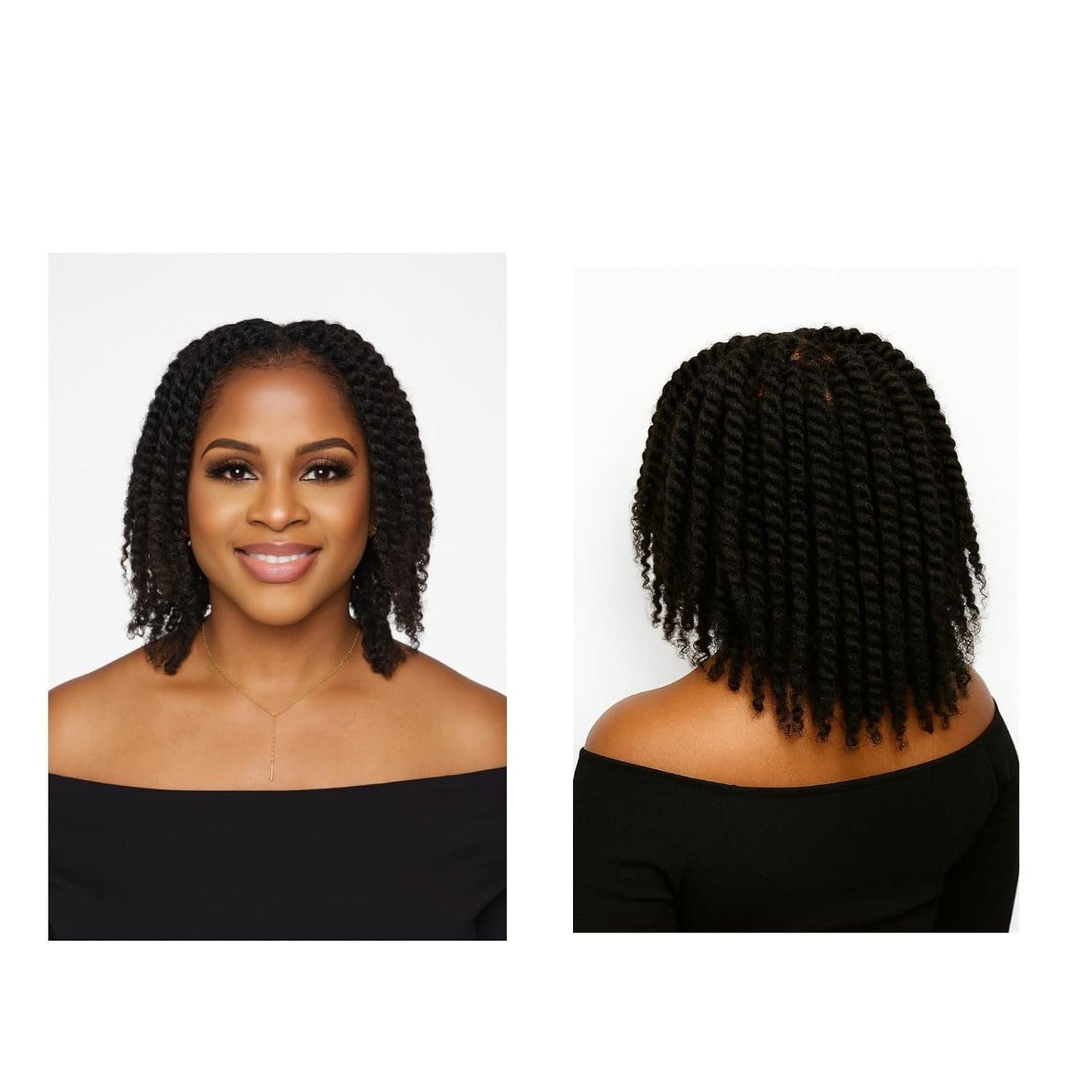 Afro Kinky Bulk Human Hair Extensions - Natural Black 50g | 16 Inch for Braiding, Locs, Twists, Crochet Styles