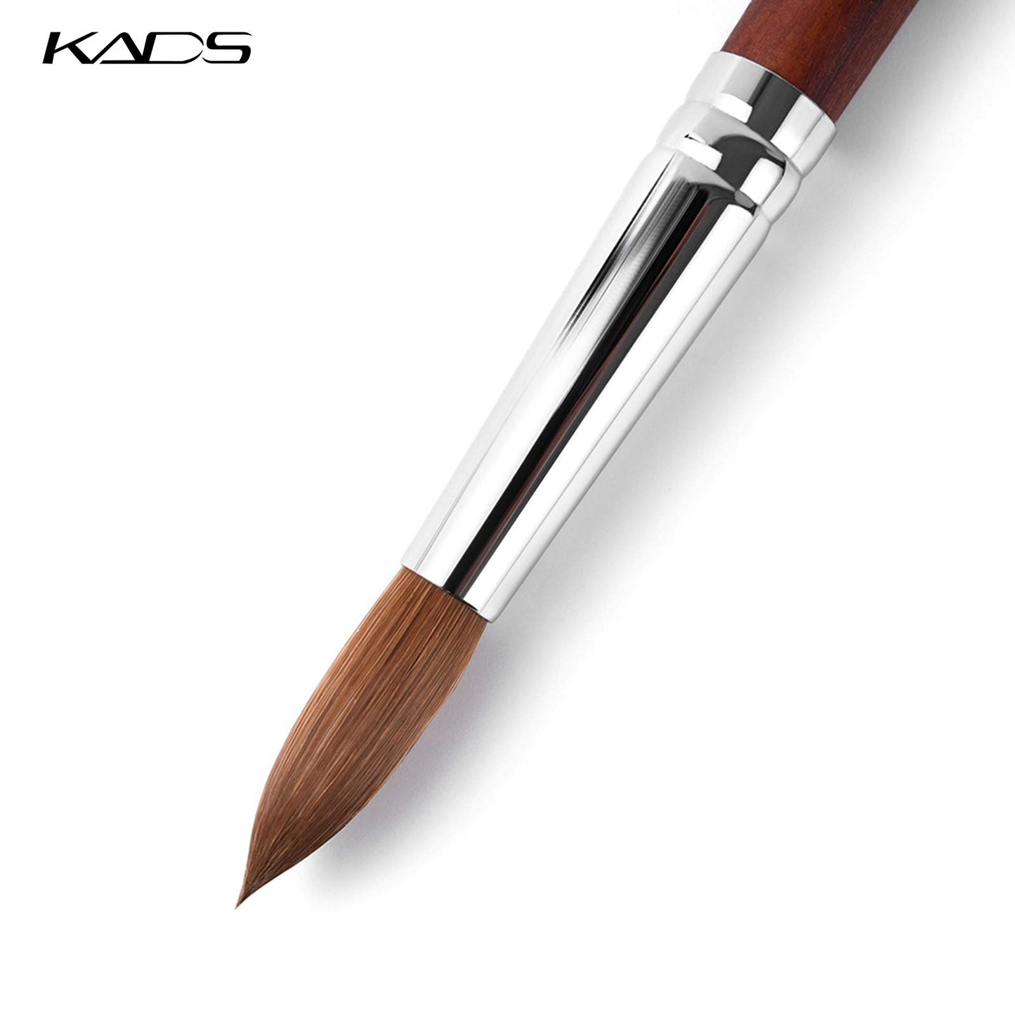 KADS 100% Kolinsky Sable Acrylic Nail Art Brush Red Wood Pen Nail Brush Size 12# 14# 16# 18# 20# Nail Art Manicure Tool Set (size16)