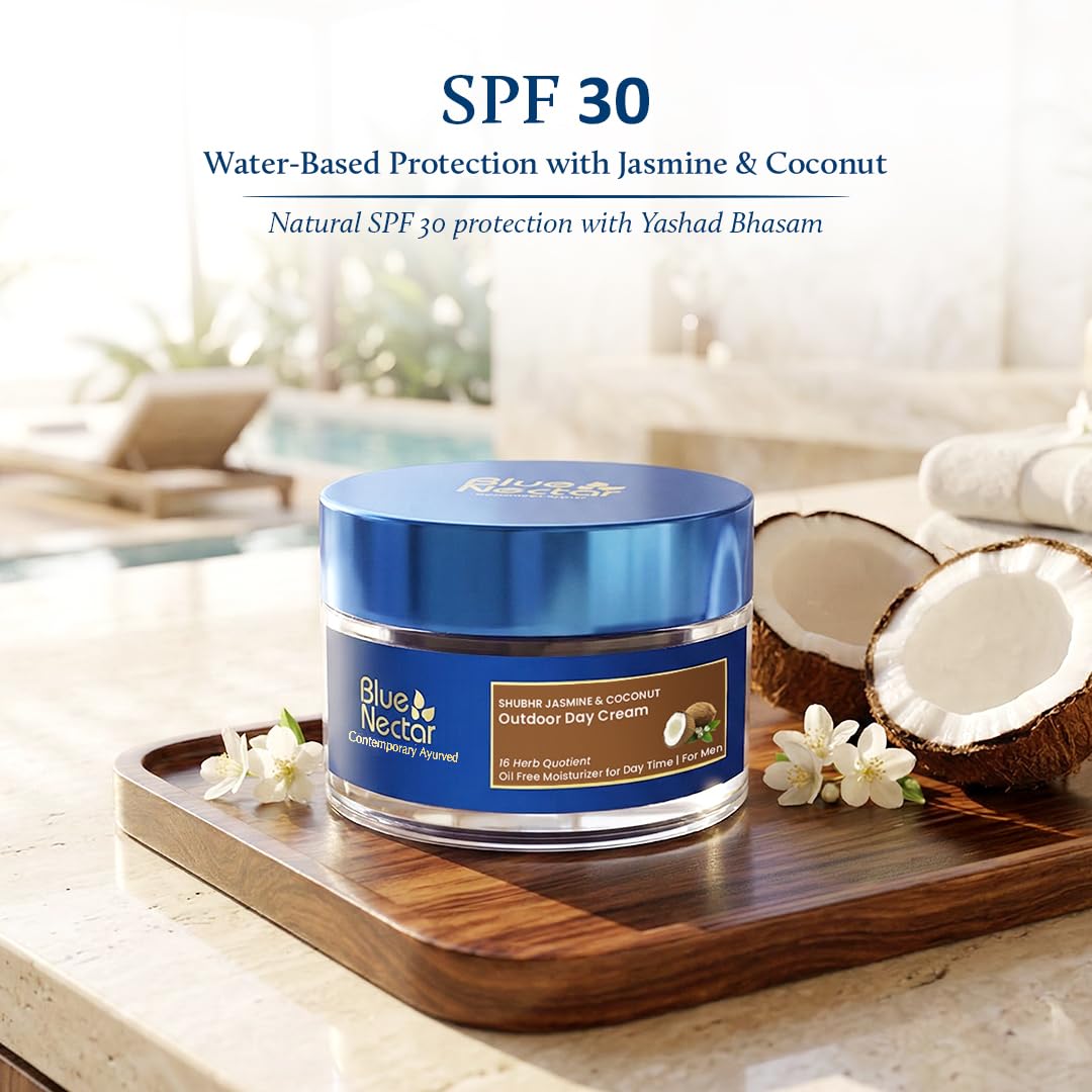 Coconut Face Cream with SPF 30 Sunscreen for Men - Plant-Based, Oil-Free Moisturizer | 1.76 Fl Oz, Vitamin E, 16 Herbs