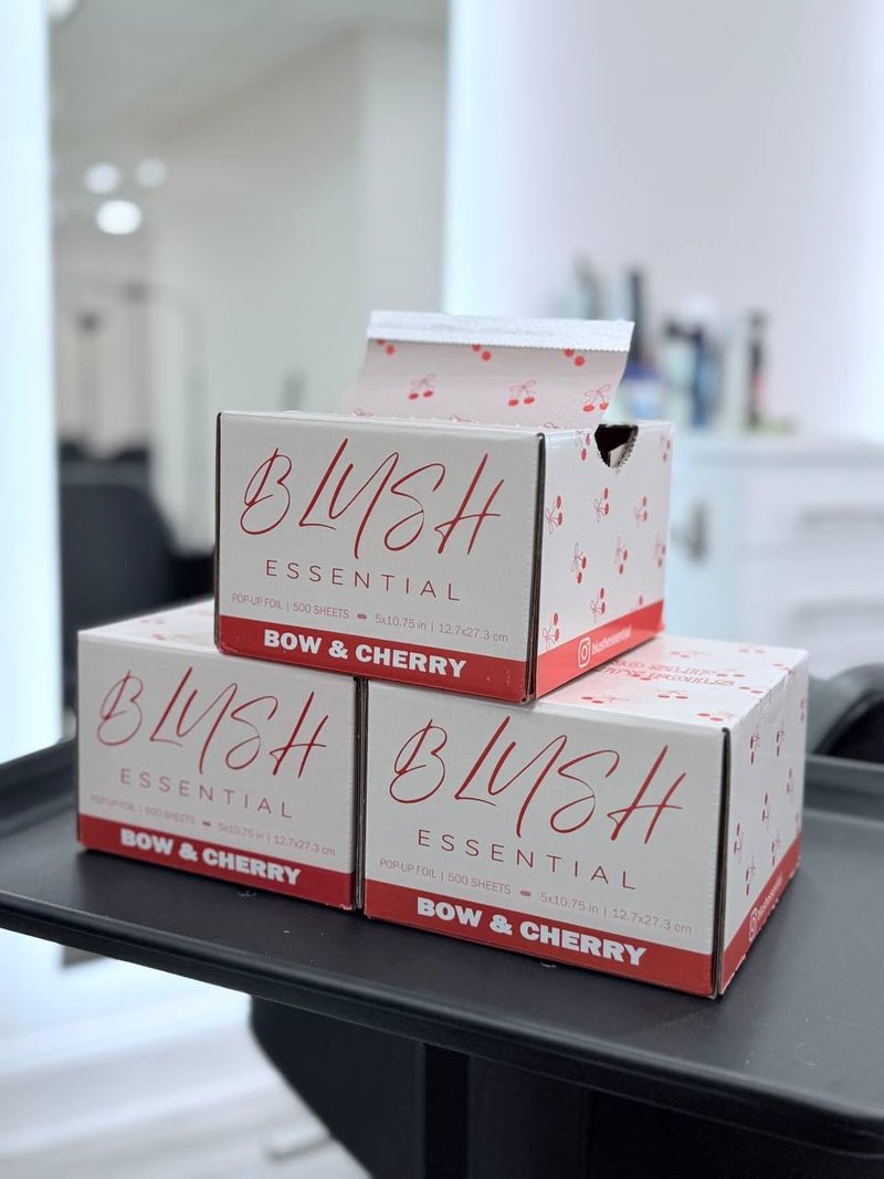 Bow & Cherry Hair Foils - Salon Foils for Coloring - Aluminum Foil Sheets for Hair - 5"x10.75" - 500 Sheets - Professional Hair Foils for Highlighting and Salon Use, Cute Foils
