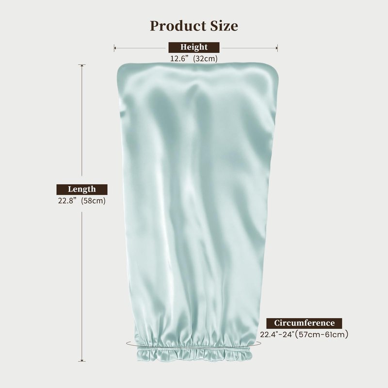 THXSILK 100% Mulberry Silk Bonnet for Sleeping Women Sleep Bonnet with Elastic Band Silk Wrap Hair Cap for Women Long Curly Hair Light Blue