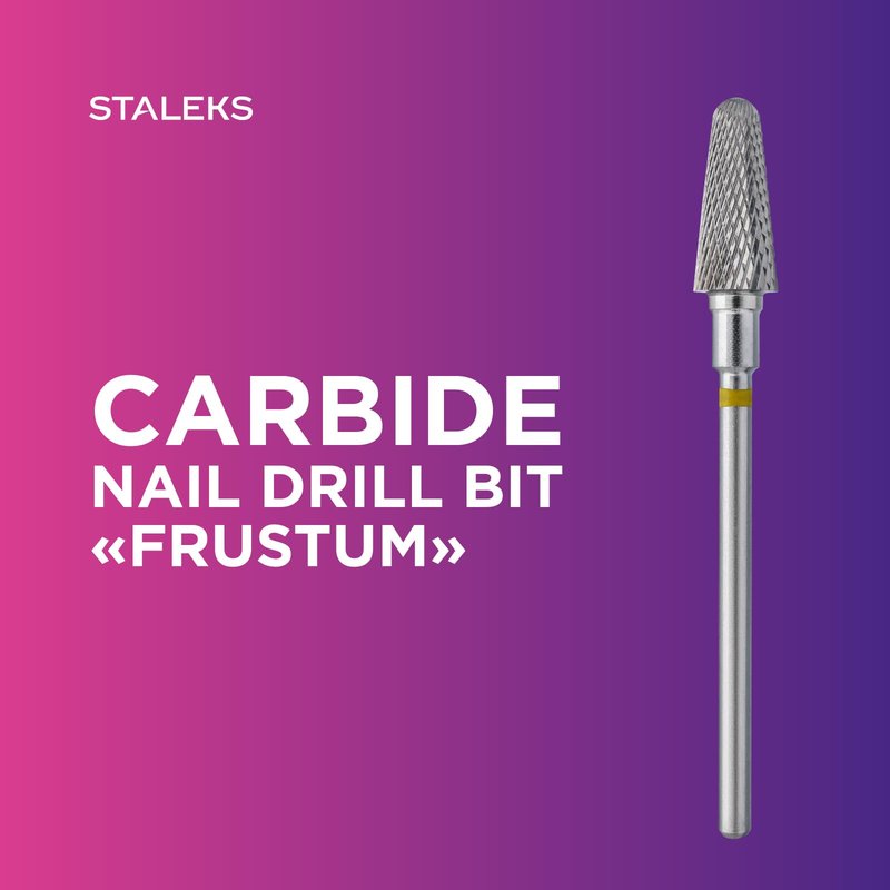 STALEKS PRO Expert Carbide Nail Drill Bit (Frustum, Yellow, 6mm Head / 14mm WP) – Very Soft Hardness for Delicate Artificial Nail & Skin Processing in Hardware Manicure/Pedicure