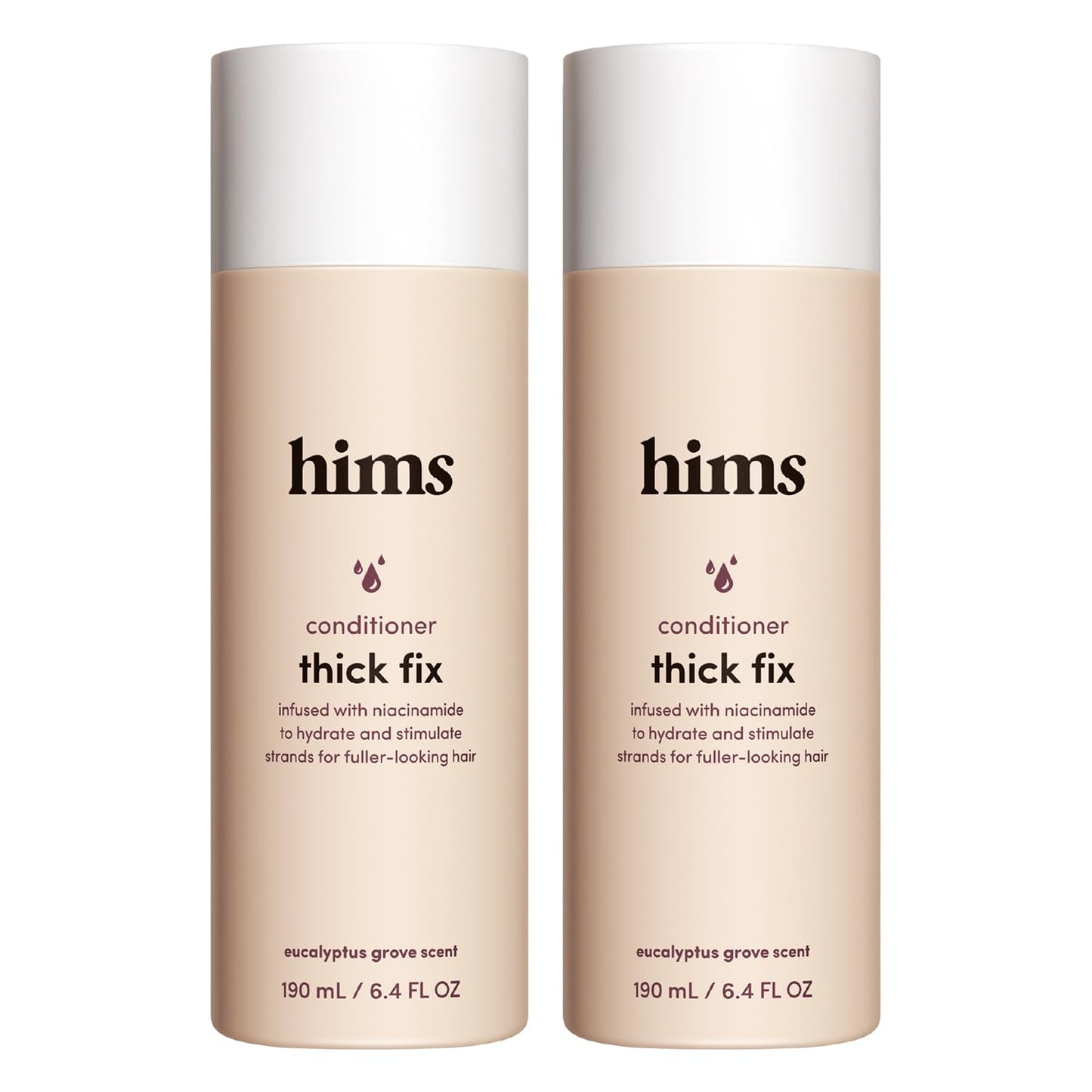 hims Thick Fix Thickening Conditioner - Made with Panthenol & Niacinamide - Lightweight, Moisturizing Conditioner - Paraben-Free, Sulfate-Free, Vegan - Eucalyptus Grove Scent - 6.4 Fl Oz, 2 Pack