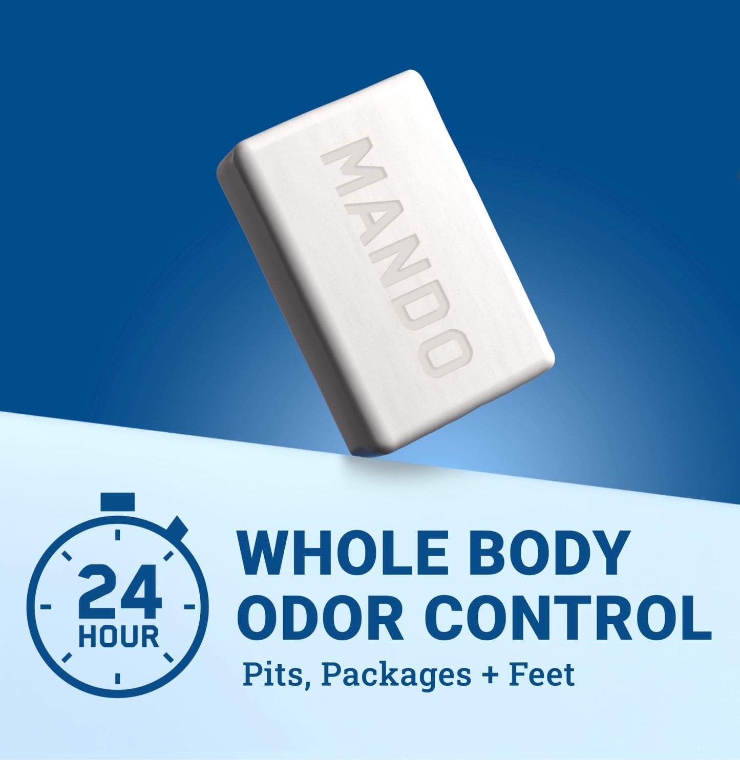 Mando Acidified Cleansing Bar - 24-Hour Odor Control - Removes Odor Better than Soap - Moisturizing Formula - SLS Free, Paraben Free - Safe For Sensitive Skin