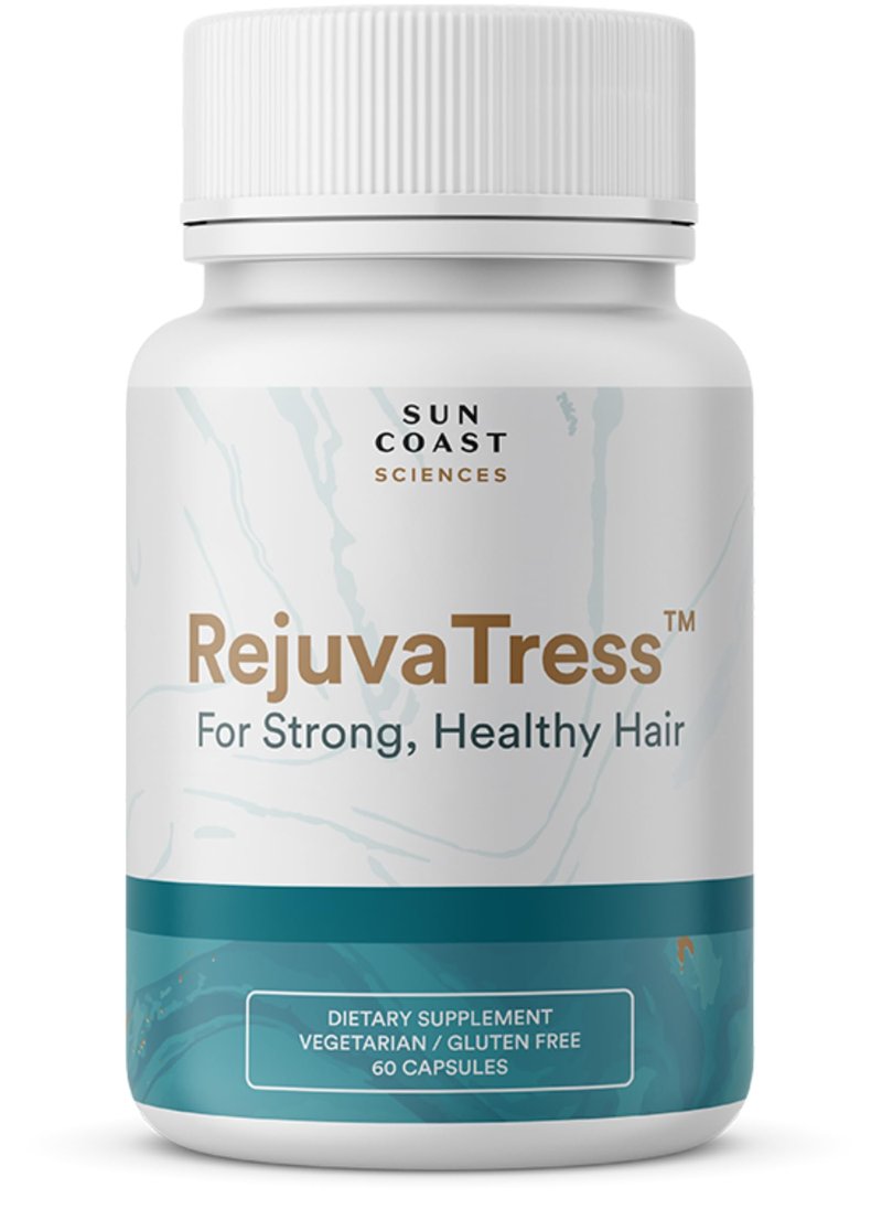 SUN COAST SCIENCES RejuvaTress from Hair Support Supplement for Women | Doctor-Formulated with Saw Palmetto, Biotin & AnaGain Nu | Supports Thicker, Stronger, Healthier Hair | 60 Capsules