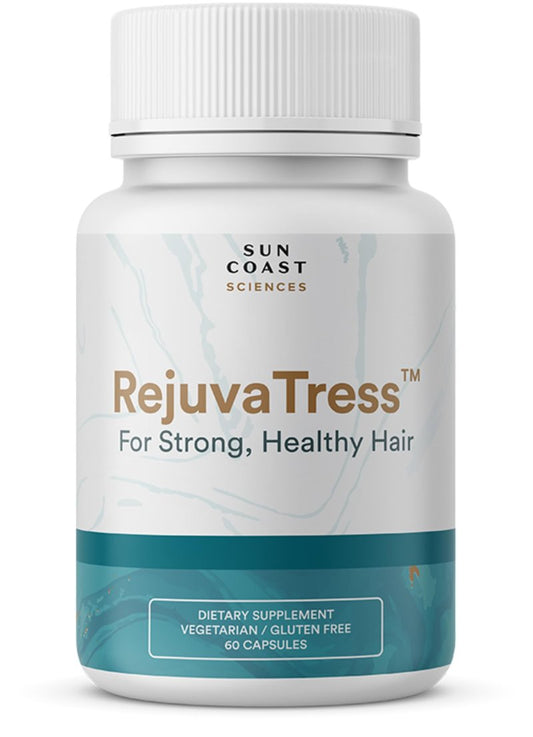 SUN COAST SCIENCES RejuvaTress from Hair Support Supplement for Women | Doctor-Formulated with Saw Palmetto, Biotin & AnaGain Nu | Supports Thicker, Stronger, Healthier Hair | 60 Capsules