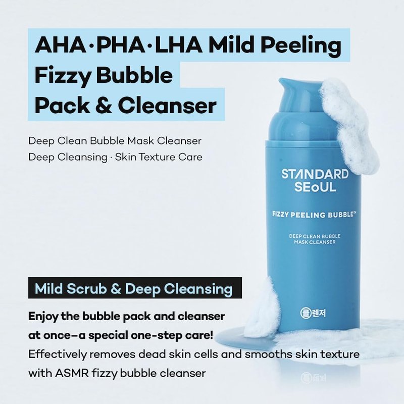 Deep Clean Bubble Cleanser - Gel-to-Foam Exfoliating Face Wash with AHA, PHA & LHA | 50ml for Sensitive Skin