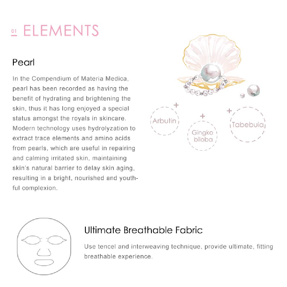 My Beauty Diary-Royal Pearl Radiance Facial Mask, Hydrating and Brightening Collagen Essence Face Sheet Mask for Normal and Dull Skin Condition(8 Combo Pack)