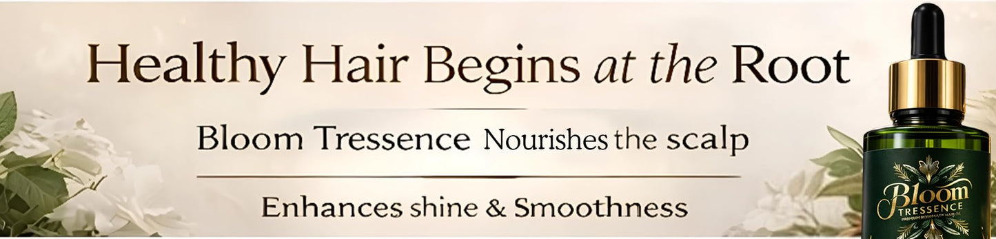 BLOOM TRESSENCE Premium Rosemary Hair Oil for Hair Growth – Anti Hair Fall & Scalp Treatment with 24 Botanical Oils (Amla, Argan, Castor & Jojoba) – For Thinning Hair, Regrowth & Thickness – 100ml