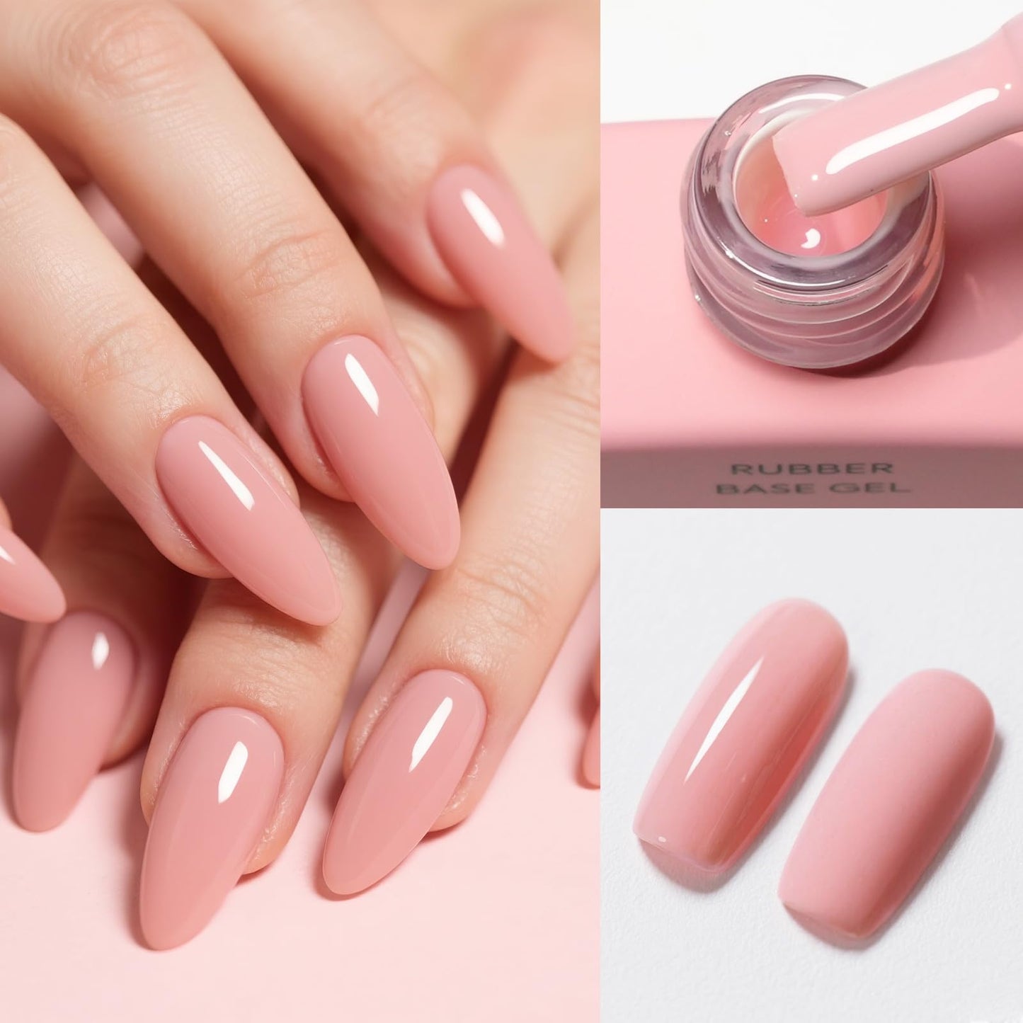 CANNI Rubber Base Gel Set - 6 Colors Milky White Clear Pink Nude Builder Nail Gel for Nail Strengthening, Soak Off UV LED for Natural Nails, DIY Manicure Salon Use Women & Girls