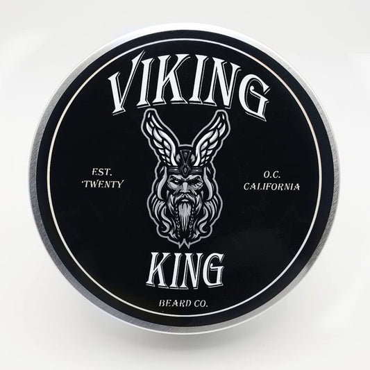 VIKING KING BEARD CO. Beard Balm - Gold (Spiced Vanilla Tobacco)- All Natural Beard Softener and Conditioner - Men's Grooming Product - 4 Ounce Tin