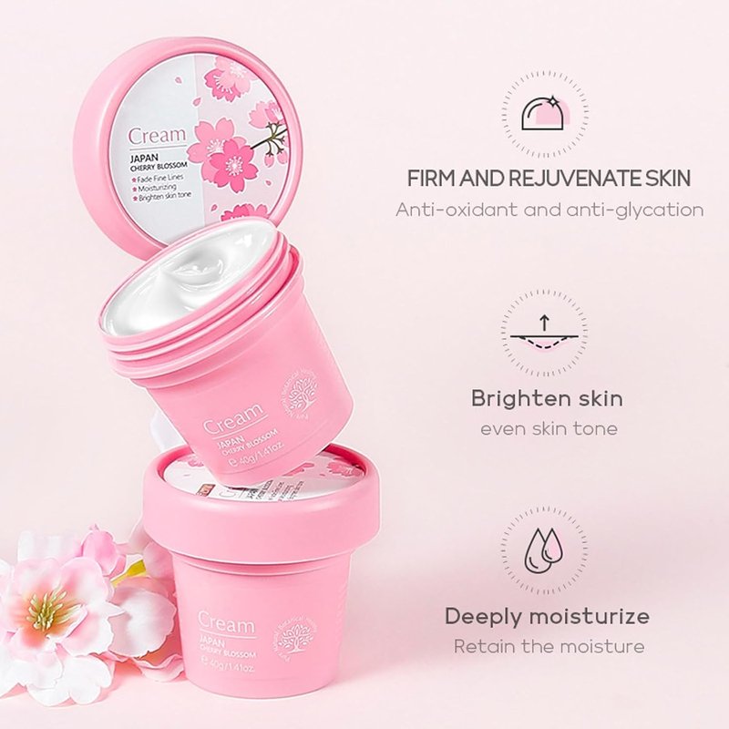 Sakura Face Care Set - 17-Piece Moisturizing Skin Care Collection | Cleanser, Serum, Toner & More