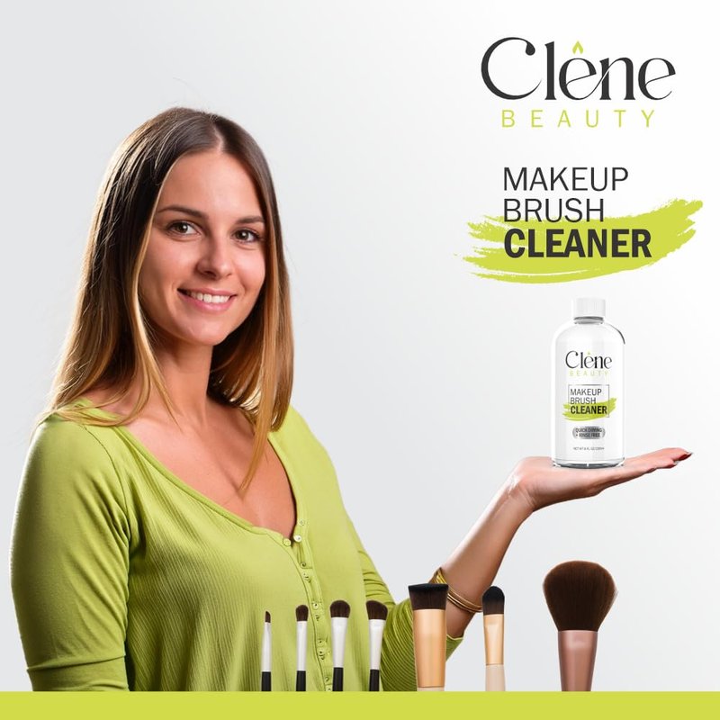 Makeup Brush Cleaner Solution - Rinse-Free Quick Drying Formula | Deep Cleans Oily Foundation (8 oz Kit)