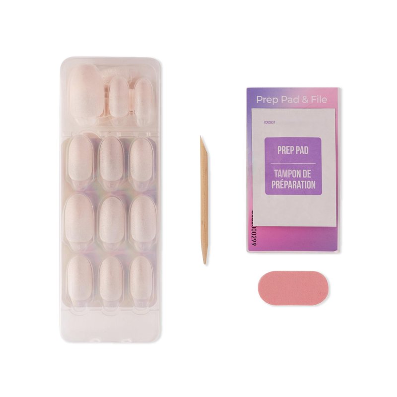 KISS Impress Color FX No Glue Mani 30 Pcs Press on Nails, Medium False Nails, Metallic Chrome & Cat Eye, Peel & Press, Hassle-Free Removal, Includes Manicure Stick, Prep Pad & File (Focus, Medium)