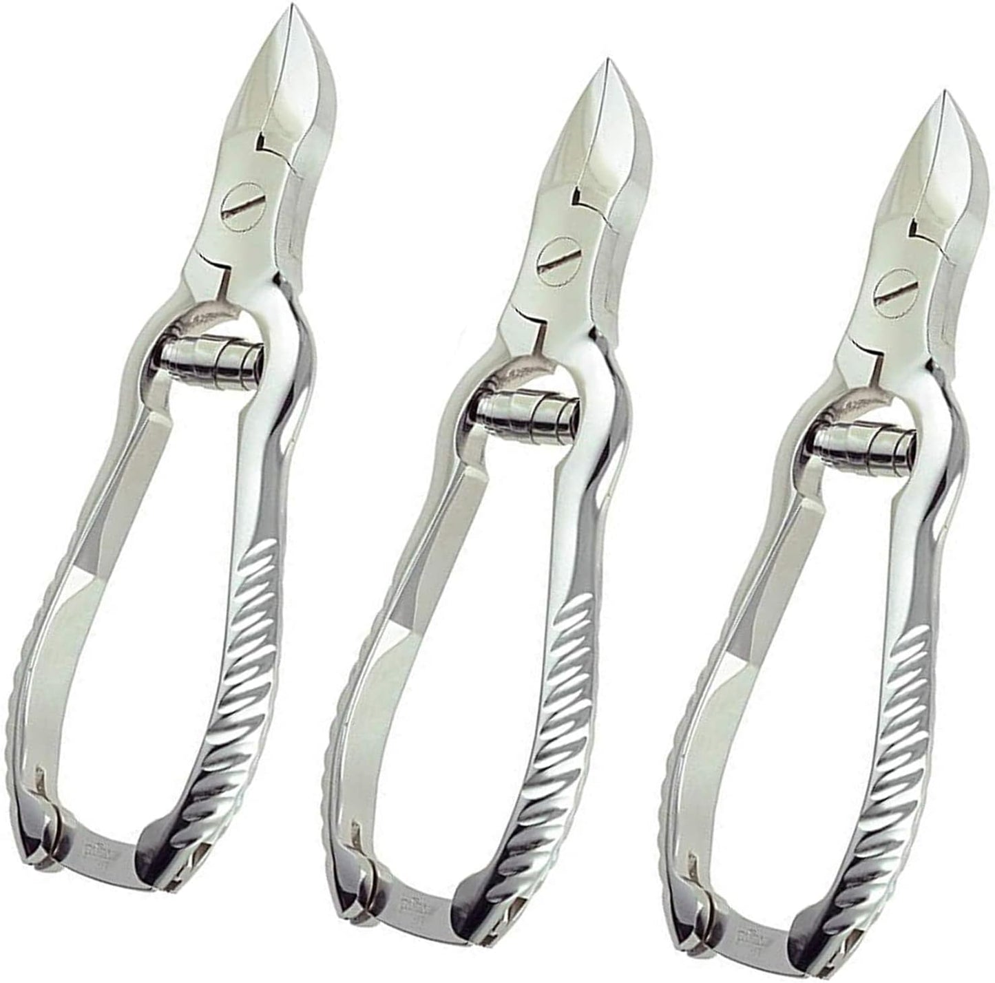 Stainless Steel Toe Nail Nipper Clipper Set - 3-Piece Barrel Spring 5.5”