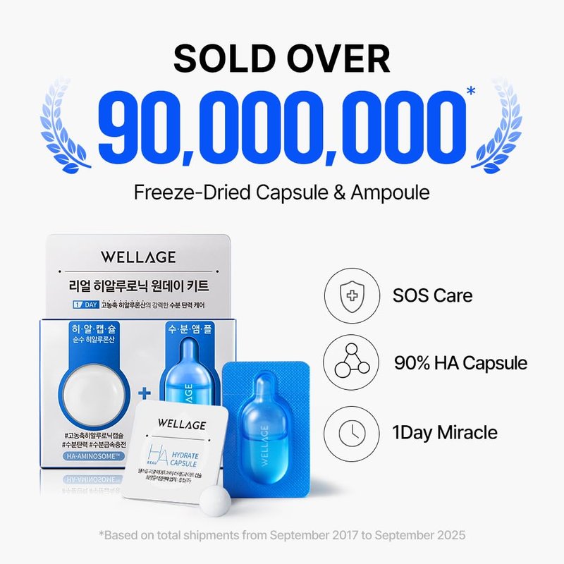 WELLAGE Real Hyaluronic Acid Serum Kit - 7 Ampoules for Firming & Moisturizing | Korean Beauty Essentials