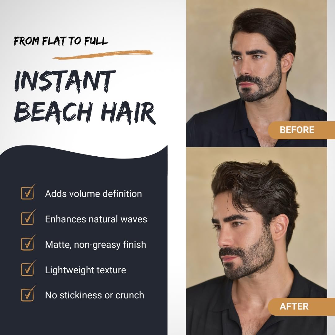 Tribal Chimp Sea Salt Spray for Men - Volumizing & Texturizing Hair Spray | 250ml, Natural & Alcohol-Free