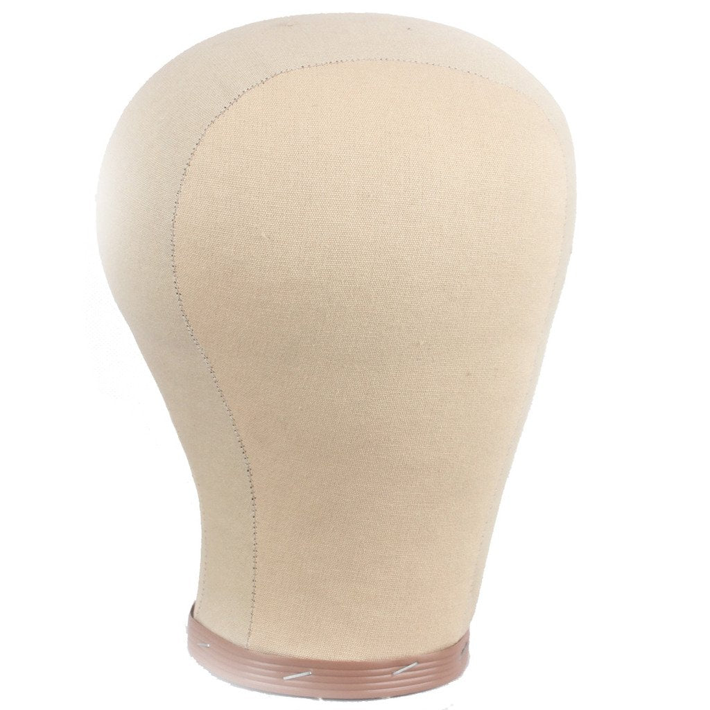 Canvas Cork Wig & Hat Block Stand - 19" Adjustable Display Holder