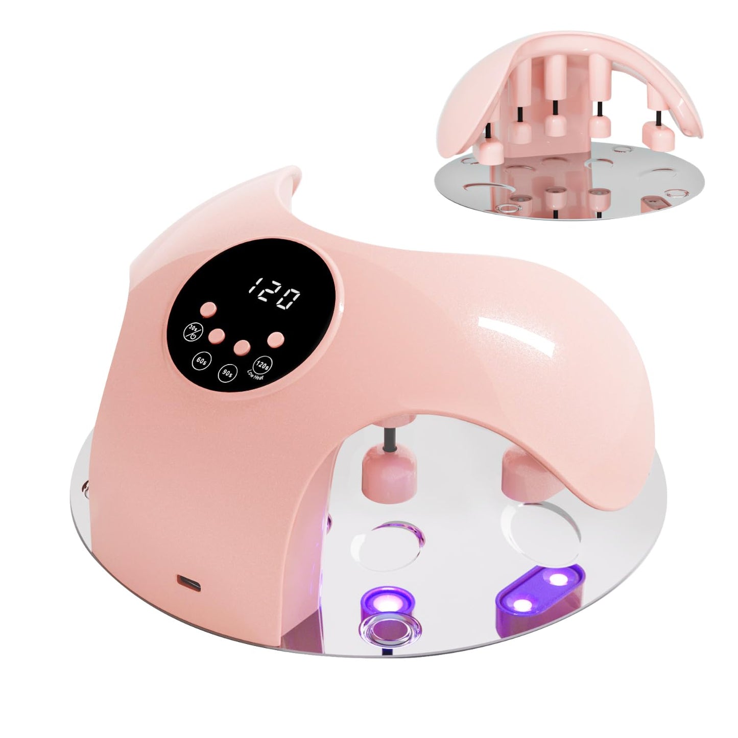 Rechargeable LED Nail Lamp, Meremit 49W Nail Curing Lamps for Gel Polish, UV Nail Light with 4-Timer Setting and Flexible Angle Adjustable, Professional LED Nail Dryer for Fingernails & Toenails