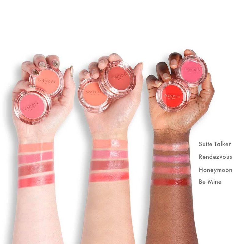 "Wander Beauty Double Date Lip and Cheek - Honeymoon/Swipe - 4-in-1 Cream Blush & Lip Tint - Blush, Lip Moisturizer, Lip Balm, & Eye Gloss - Multitasking Eye, Cheek, and Lip Makeup With Green Tea"