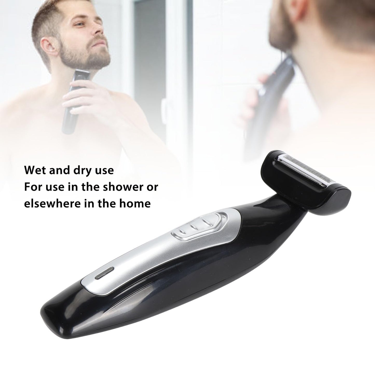 Yunir Back Shavers for Men, Men Electric Body Grooming Trimmer kit for Arm Beard Back, Adjustable Removable Handle with Extreme Reach, Wet Dry Shaving Men Back Groomer