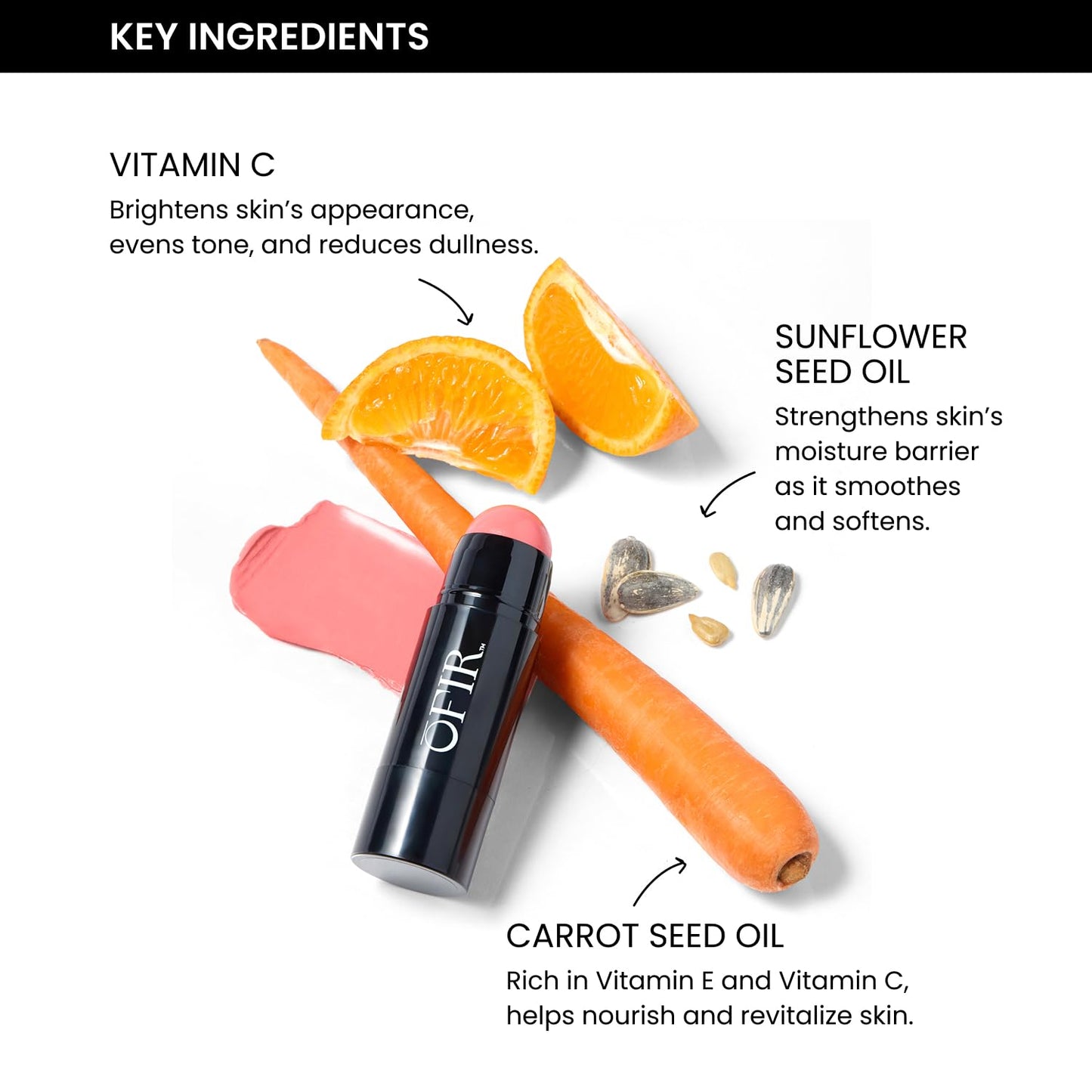 Vitamin C Blush Stick - Buildable Hydrating Vegan Cream Blush | Rhubarb Deep Berry - 0.21 oz