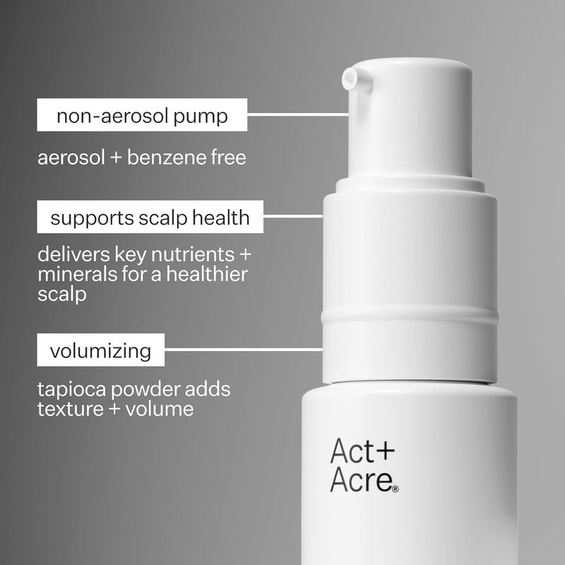 Fulvic Acid Volumizing Dry Shampoo - Plant-Based Natural Powder Spray for Oily Hair | Non-Aerosol, All Hair Types