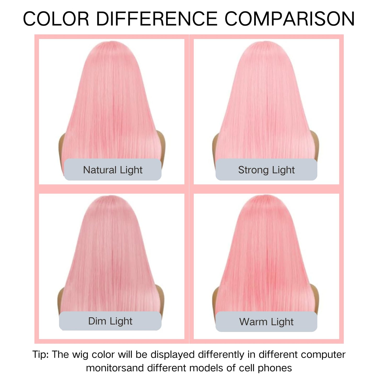 Kmzbasg Light Pink Lace Front Wig for Women Pre-Plucked Pre Cut Glueless Long Straight Layered Synthetic Ready to Wear Wig 4x6 HD Lace for Girls Party Cosplay and Daily Use 26 Inch