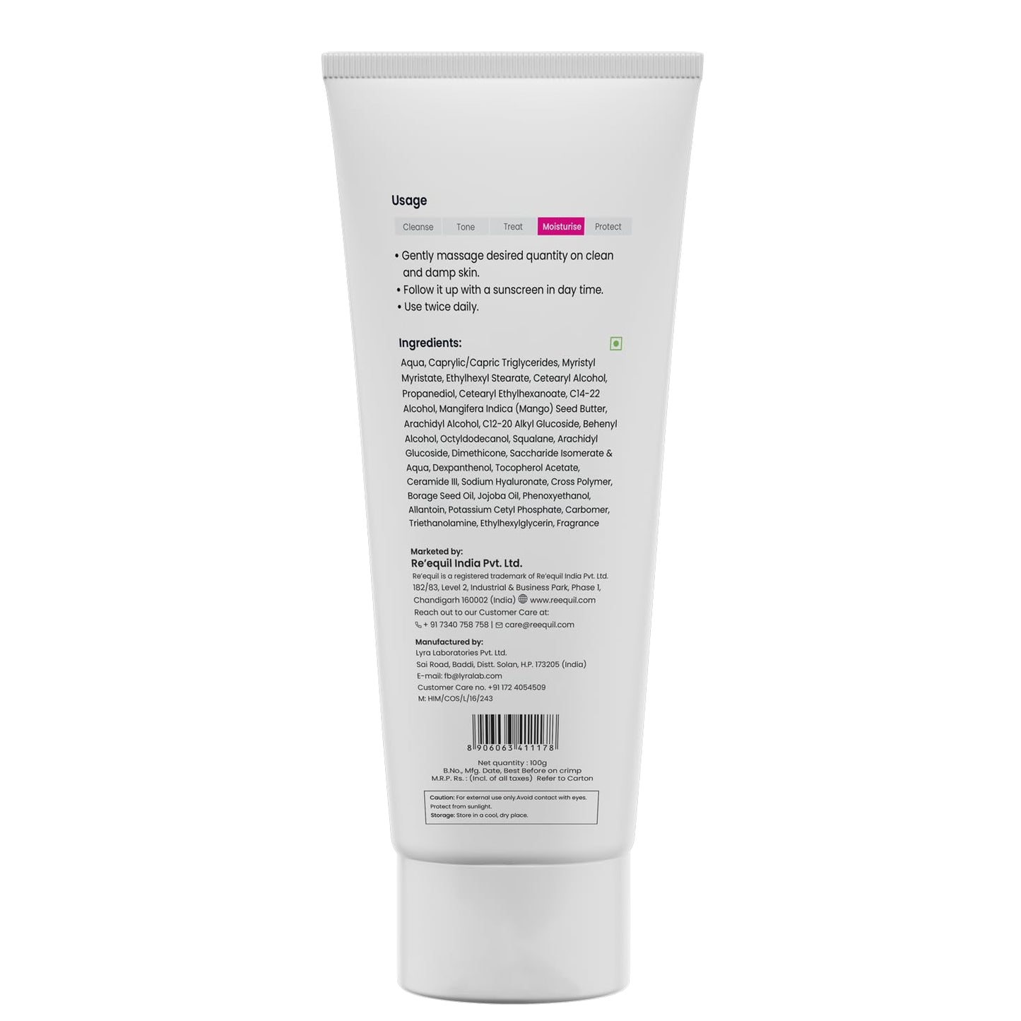 RE' EQUIL Ceramide & Hyaluronic Acid Moisturiser For Normal to Dry Skin -100 g