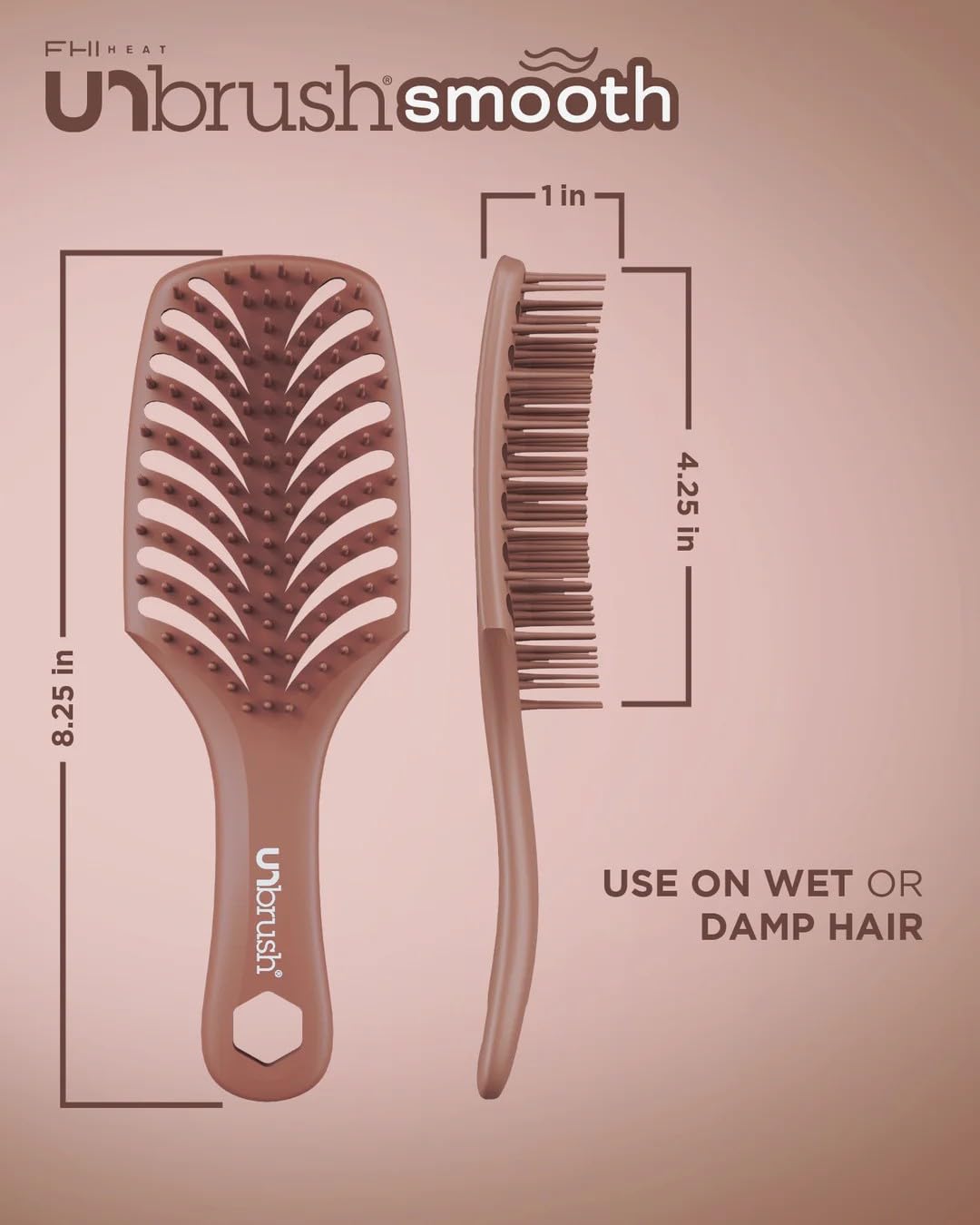 FHI Heat UNbrush Smooth Collection Heat Resistant Detangling Smoothing Brush for Pain-Free Brushing on All Hair Types