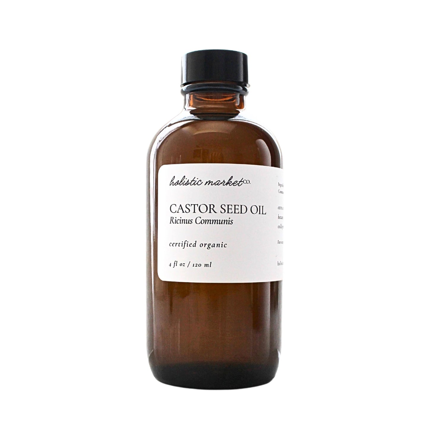 Holistic Market Co. Castor Oil Certified Organic 100% Pure Cold Pressed Hexane Free Extra Virgin Premium Quality For Use In Castor Oil Packs