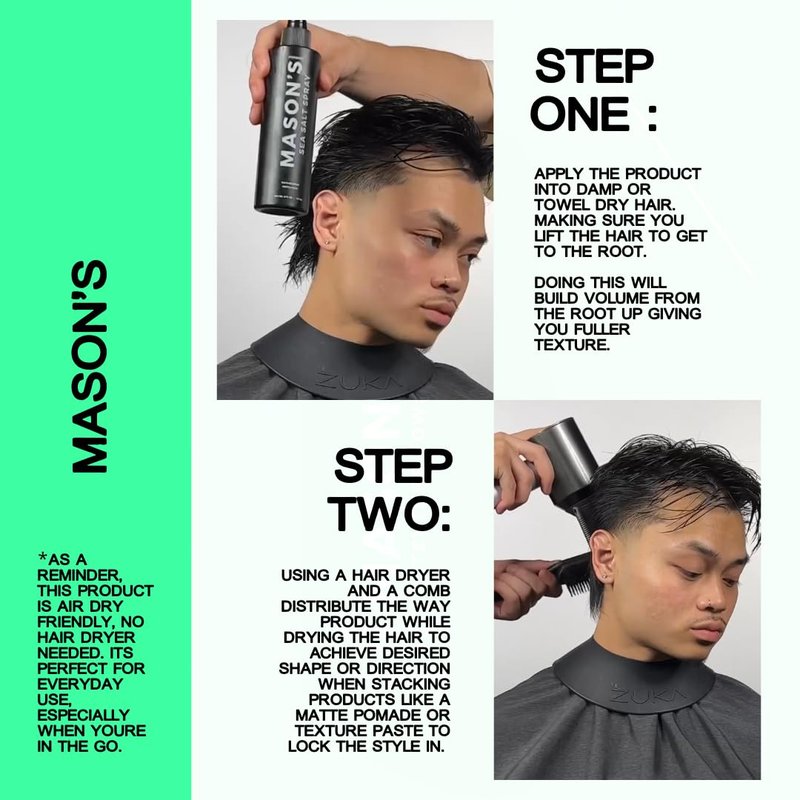 Mason's Pomade Sea Salt Spray - Texturizing Hair Spray with Aloe & Argan Oil for Beach Waves | 8 oz