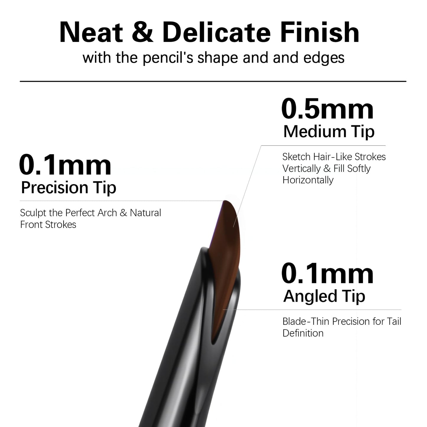 Maksure Microblading Eyebrow Pencil,Eyebrow Retractable Definer Pencil,Angled Precision Tip,0.1MM Ultra Slim Eyebrow Makeup,Long-Lasting Waterproof,Smudgeproof