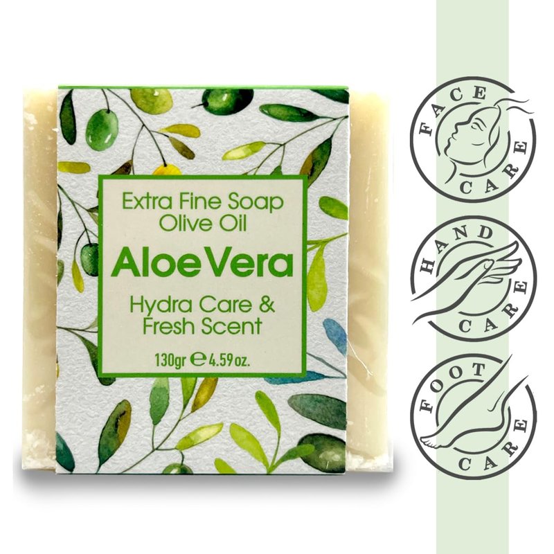 Kalliston, Charcoal, Turmeric, Aloe Vera and Natural Olive Oil Soap Collection, Natural Ingredients, Spa Soap Bars, Includes Bamboo Dish and Pumice Stone, Product of Greece, 4.5oz Each, Pack of 6