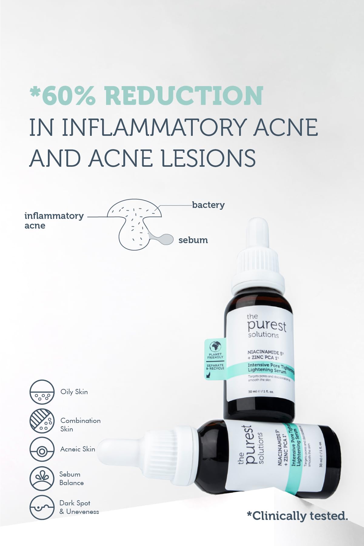 The Purest Solutions The Purest Solution Intensive Serum with Hyaluronic Acid, Salicylic Acid, Retinol Serum for Face - Vegan, Safe & Effective Pore Tightening Restoring, Niacinamide, Environmentally