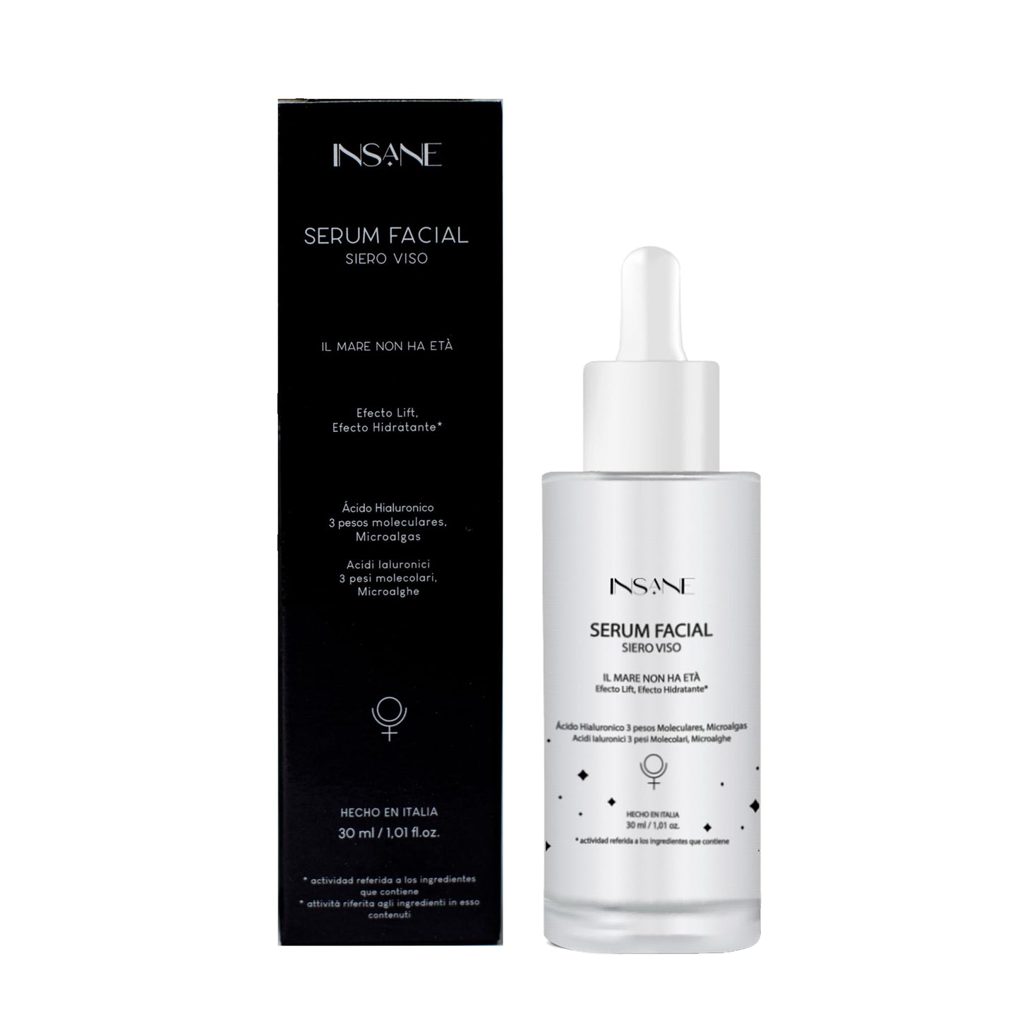 INSANE GLOW Multi-Molecular Hyaluronic Acid + Seaweed Face Serum – Anti-Aging, Hydrating & Firming for Sensitive Skin with Low, Medium & High Molecular Weight HA, Anti-Pollution Seaweed & Microalgae