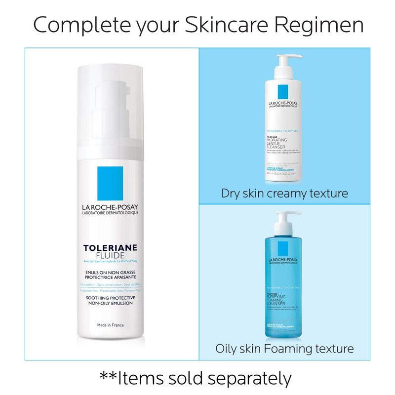 La Roche-Posay Toleriane Sensitive Fluide | Lightweight Oil-Free Moisturizer for Sensitive Skin