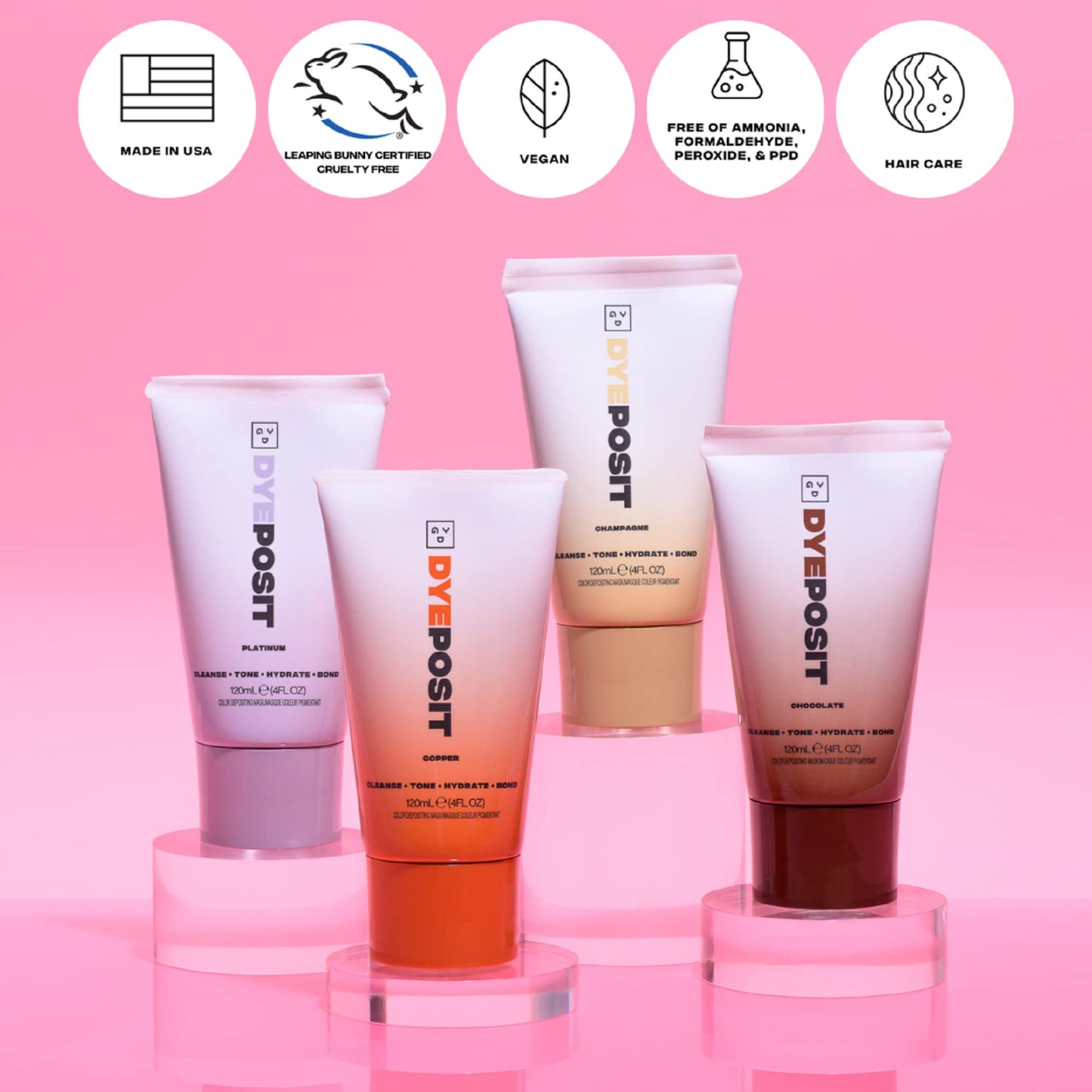 GDY DYEposit Color Depositing Conditioner (Copper) and Semi Permanent Hair Dye (Riot)