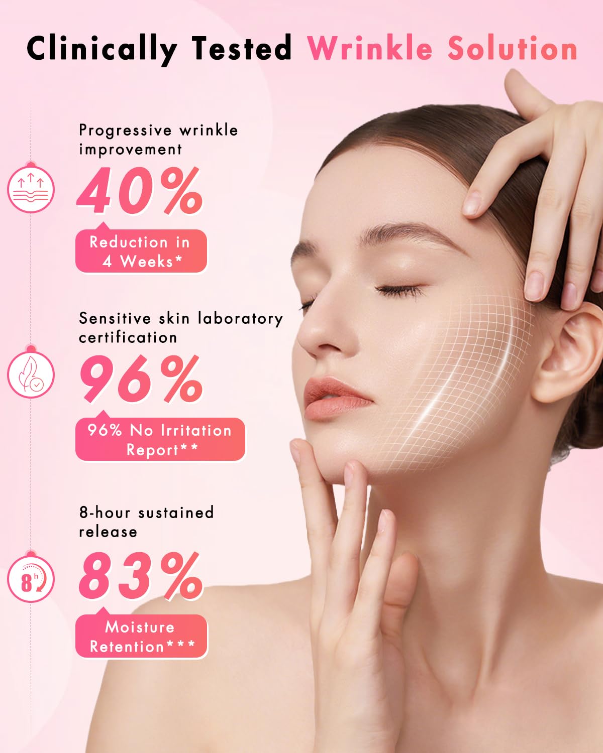 UKVOA Forehead Wrinkle Patches & Smile Line Patches, Overnight Facial Wrinkle Treatment with Hyaluronic Acid, Aloe, Collagen & Vitamin E to Lift Smile Lines for Women 36pcs with Face Retinol Cream
