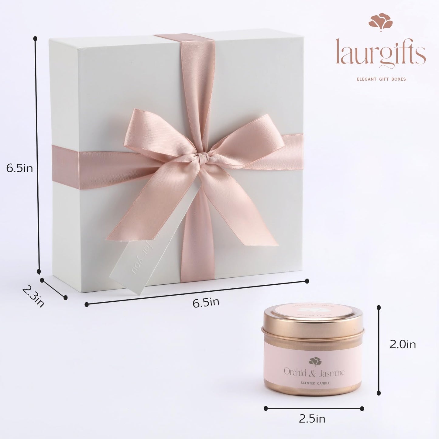 LaurGifts Best Friend Gift Box for Women – Luxury BFF Birthday, Thoughtful Friendship Present for Bestie, Soul Sister or Bridesmaid – Ready to Gift Orchid & Jasmine Keepsake