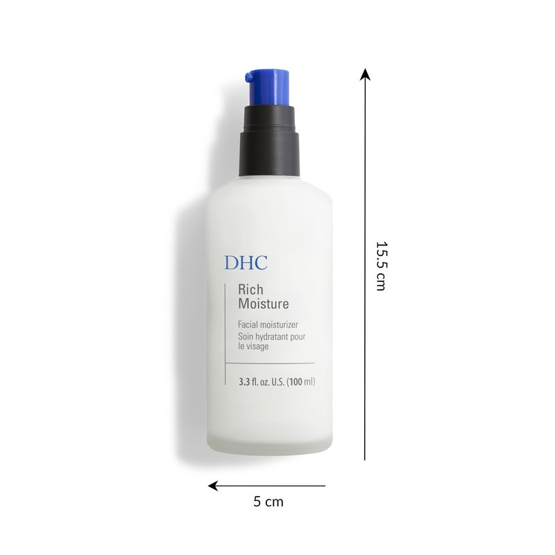 DHC Rich Moisture, Lightweight Facial Moisturizer, Dry Skin, Hydrating, Fragrance and Colorant Free, Ideal for Dry Dehydrated or Sensitive skin, 3.3 fl. oz.