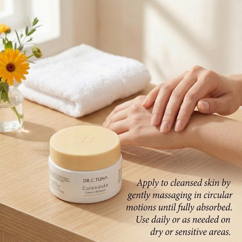 FARMASi Dr. C. Tuna Calendula Cream Balsam, Rich Moisturizing Cream for Dry and Sensitive Skin, with Calendula and Botanical Oils, Soothes and Softens Face and Body, 2.7 fl oz