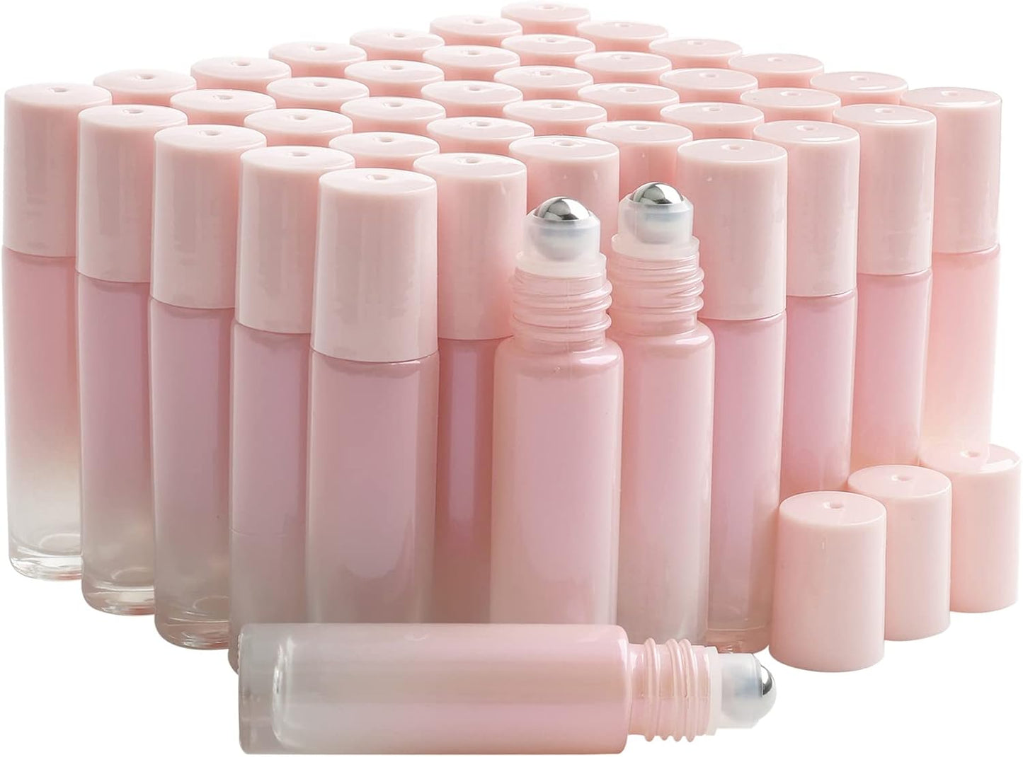 42pcs Roller Bottle Set - 10mL Refillable Roll-On Bottles with Stainless Steel Roller Balls & Funnels | Perfect for Travel, Perfume & Lip Gloss