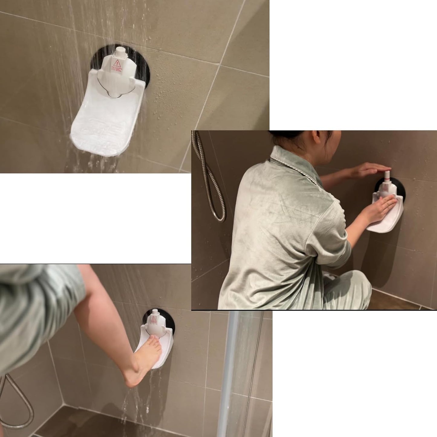 Shower Foot Rest for Shaving Legs with Upgraded Industrial Suction Cup, Only Fit Smooth & Non-Porous & Bigger 5.2 Inches Tile Wall, White, Pack of 1