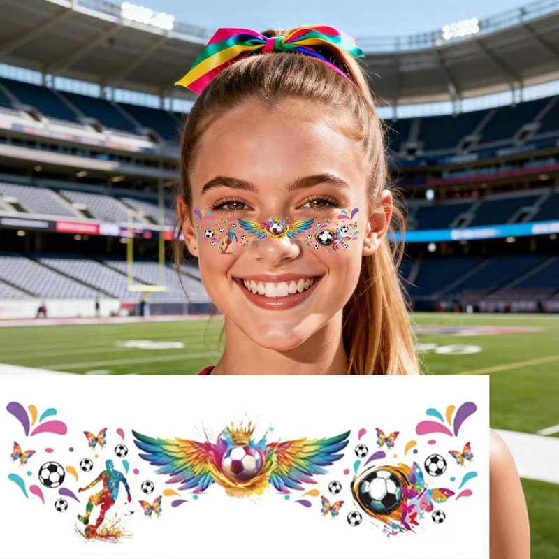 Soccer Face Temporary Tattoos - 12 Sheets of Sport-Themed Decals for Kids | Perfect for Football Parties