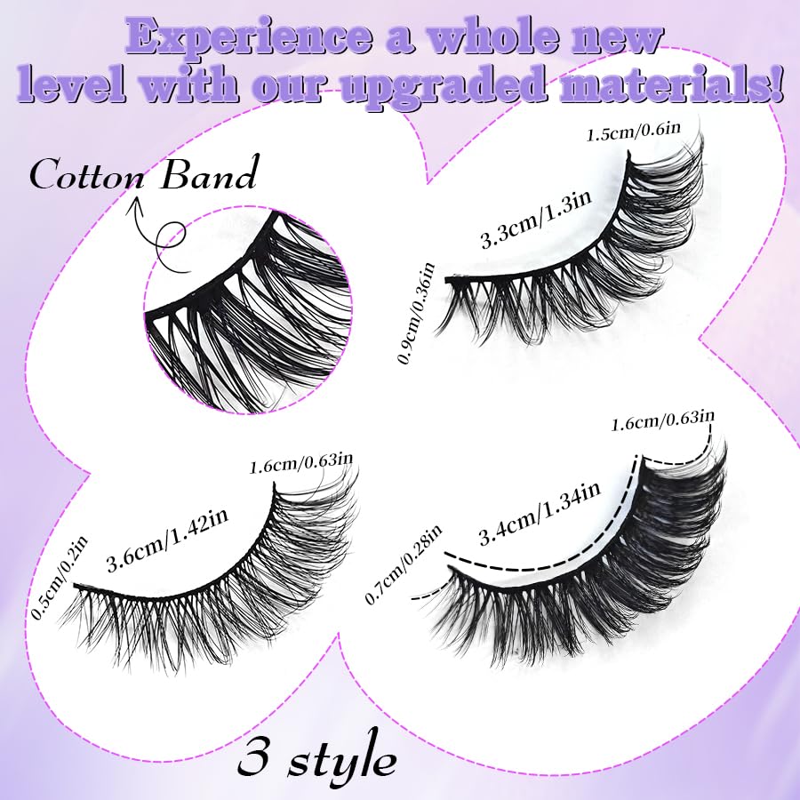 21 Pairs Russian Strip Lashes - D Curl Wispy Mink False Lashes | 12-18mm Natural Look