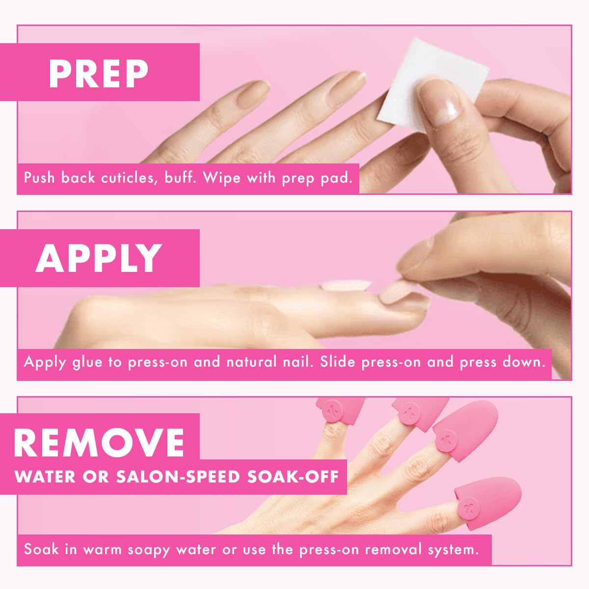 Olive & June Instant Mani Press-On Nails (Glue) | 42 Fake Nails, 21 Sizes | Non-Toxic, Long-Lasting Recycled Materials Realistic Look | Salon-Quality at Home | Extra Short, Round | Strawberry Scone