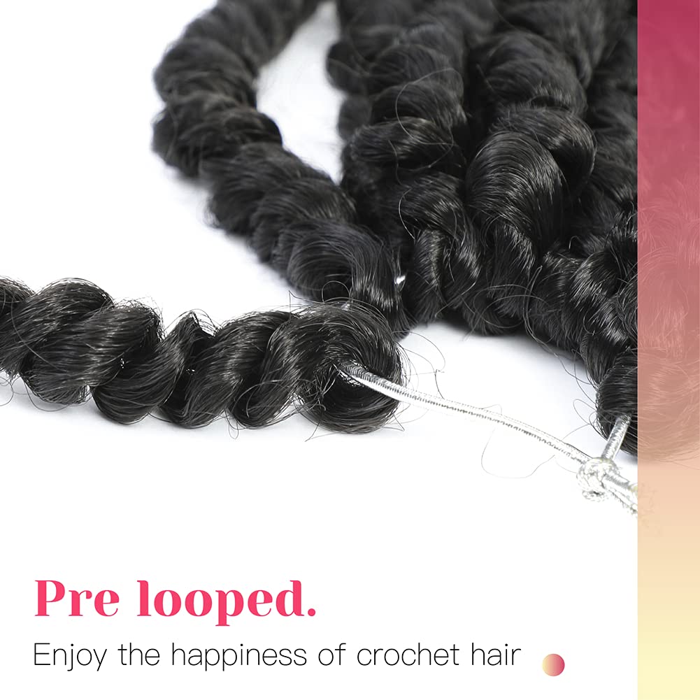 BOHOBABE Passion Twist Crochet Hair 10 Inch for Black Women, Pre-twisted,1B